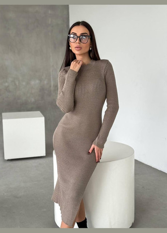 Бежева вʼязана сукня ao401 No Brand