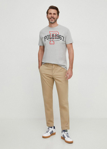 Серая футболка из хлопка slim fit Polo Ralph Lauren