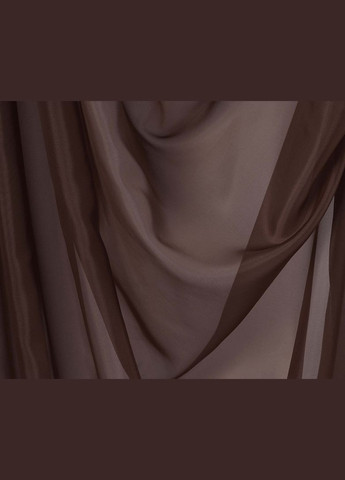 Тюль яркий готовый сшит на окно, гардина на тесьме с подвесами, три цвета Бежевый, желтый, коричневый Hanna (317171299)