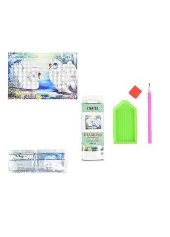 Алмазна мозаїка без підрамника "Лебеді на воді" YAB26235, No Brand (362570397)