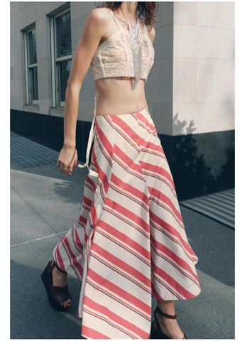 Асиметрична спідниця в смужку zw collection Zara (353492255)