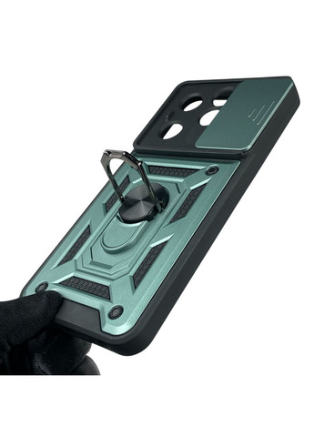 Чехол для Smart 8 бронированный с кольцом со шторкой на инфиникс смарт 8 зелёный rg1 Infinix (366385954)
