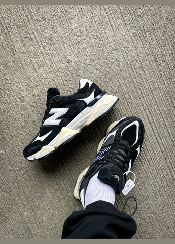 Черные демисезонные кроссовки мужские и женские new balance 9060 black/white | нью баланс 9060 черные No Brand