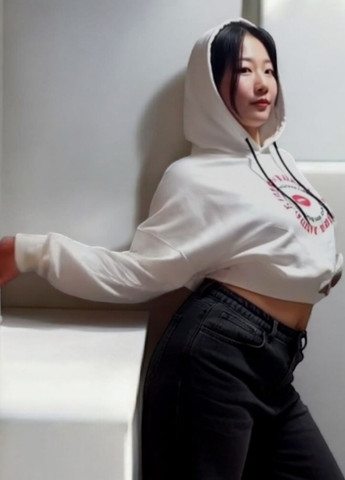 Белый женский батник укороченной модельки Style (370742543)