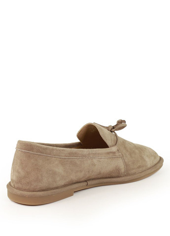 Бежевые женские замшевые мокасины It-Girl завязки