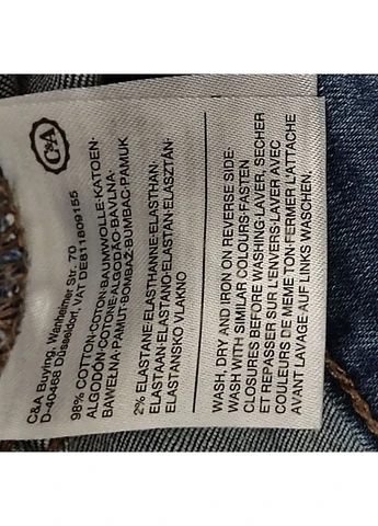 Синя демісезонна джинсова куртка craft goods original світлий денім, 164 см, xs, підліткова унісекс C&A