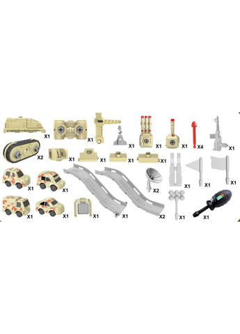 Игрушечный набор горка (трек) и танк с машинками (269-69) Shantou (348108995)