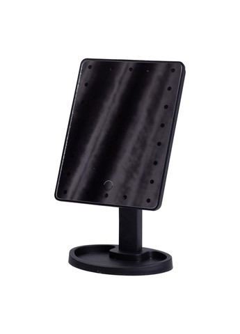 Настільне дзеркало з підсвічуванням 22 LED чорне прямокутне для макіяжу на ніжці USB для жінок і візажистів ProDobro (364192562)