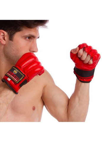 Снарядні рукавички шкіряні з манжетом на липучці (розмір, Червоний) (ZB-4011_Червоний_XL) Zelart (354703167)