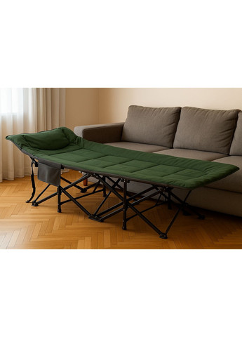 Комфортна туристична похідна розкладачка з вбудованим матрацом Green (LB-CC-K1-GRN) LEOBRO (362045610)
