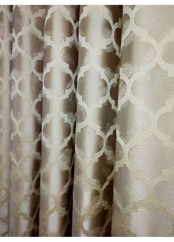 Комплект Штор з малюнком "Хвилясті вензелі" крем 100х280 No Brand (353828952)