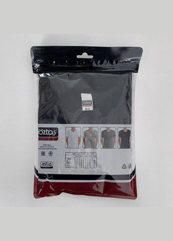 Чорна футболка чоловіча мис рібана чорна Oztas