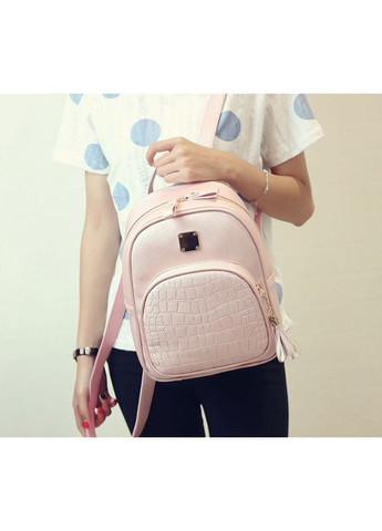 Дитячий рюкзак для дівчаток з рептилією, екошкіра, знімний плечовий ремінь рожевий No Brand (351536959)