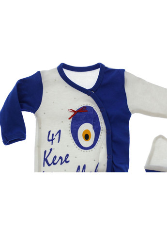 Синій демісезонний комплект розпашонка, повзунки трикотажний для хлопчика 62 см (33017) BABYKROHA