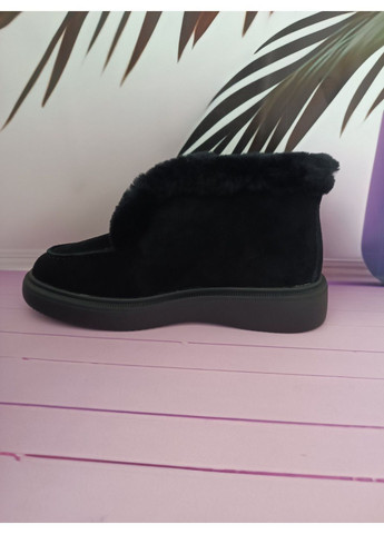 Зимние ботинки женские замшевые на меху No Brand без декора из натуральной замши