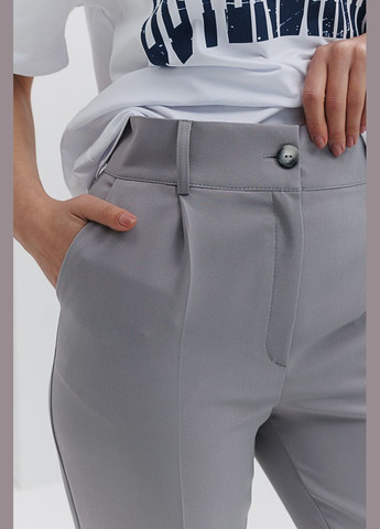 Жіночі класичні штани сірі з імітацією кишені позаду Arjen (294907006)