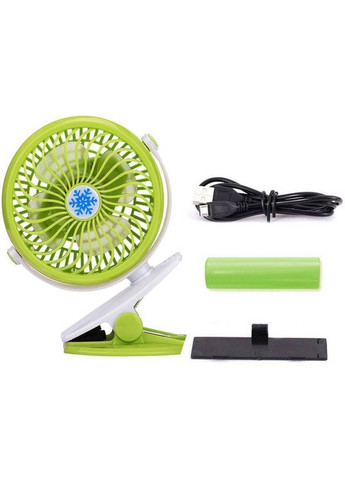 Переносной USB мини-вентилятор ML-F168 с аккумулятором на прищепке, зеленый Mini Fan (315719745)
