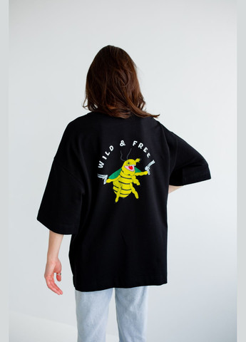 Оверсайз футболка шалена бджілка чорна nadiupishou (337990774)