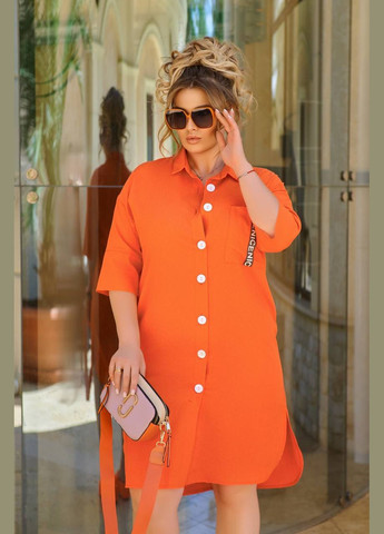 Женское платье-рубашка цвет оранж р.50/52 435827 New Trend (288050521)