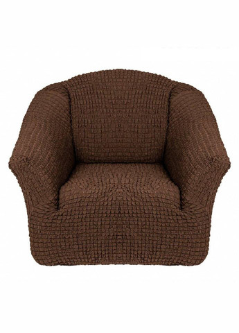 Чохол-накидка без оборки натяжний на крісло concordia комплект 2 шт. (жатка) Темно-коричневий Venera (267959545)