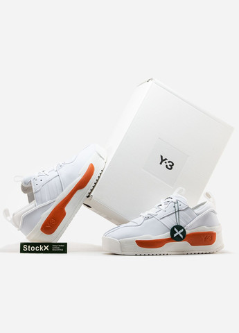 Білі Осінні кросівки чоловічі і жіночі adidas y-3 rivalry white orange | адідас у-3 рівару білі оранжеві No Brand