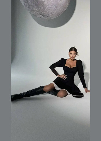 Черно-белое праздничный, коктейльное, деловое, повседневный, вечернее платье No Brand