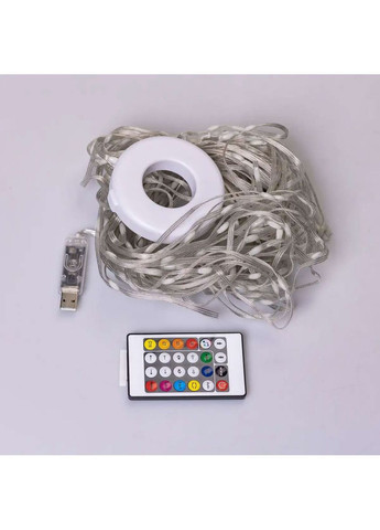 Розумна гірлянда Smart 200 LED довжина 2 м з керуванням зі смартфона прозора, мультиколор 1733042W No Brand (362502990)