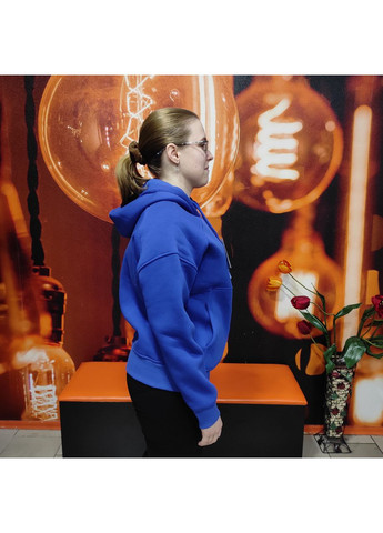 Толстовка женская теплая на флисе молния карманы М синяя AKSAN (354332011)