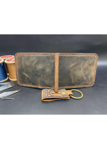 Затиск Для Грошей із Натуральної Шкіри Набір + Брелок Колір Шкіряний Гаманець No Brand (356508879)