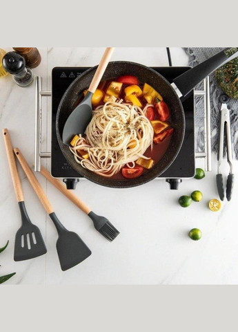 Кухонне приладдя 12 предметів чорного кольору No Brand (339865374)