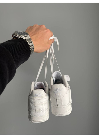 Белые демисезонные кроссовки мужские и женские nike air force plant flea white | найк эир форс плант белые No Brand