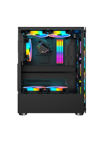 Корпус V2-A-BK-4F1 Black без БП 1STPLAYER (370621480)