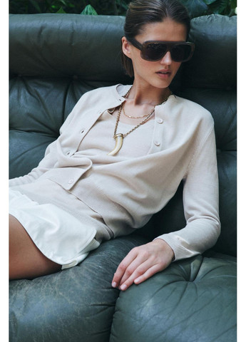 Однотонний трикотажний кардиган із змішаної вовняної тканини Zara (353700049)