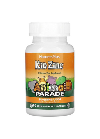 NaturesPlus Source of Life Animal Parade kid zinc пастилки з цинком для дітей натуральний смак мандарина Nature's Plus (372460915)