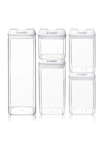 Набор контейнеров для сыпучих продуктов с вакуумными белыми крышками, Kit 5 шт More (300522969)