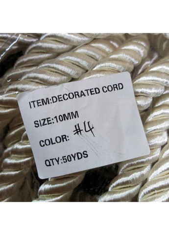 Декоративный шнур для натяжных потолков, молочный #4 10 мм Plus-plus (352744889)