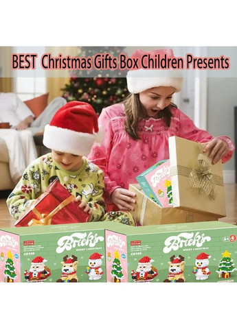 Різдвяний конструктор 4в1 Санта, Олень, Сніговик і Ялинка, 2803 деталей у подарунковій упаковці — великий святковий набір No Brand (364191334)