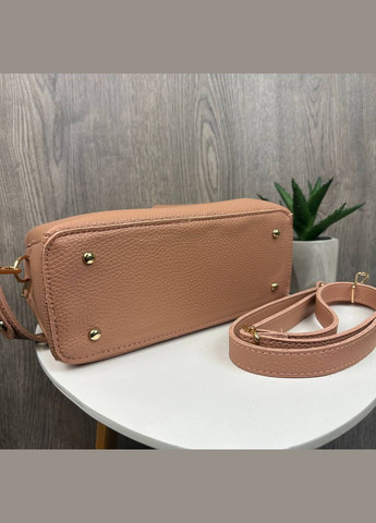 Жіноча сумка на плече KIRS з широким ремінцем рожево-бежева Eton (324260966)