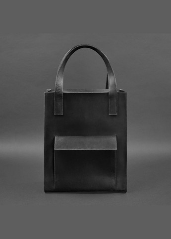 Кожаная женская сумка Бетси с карманом черная (A-026770) BlankNote шоппер (327874172)