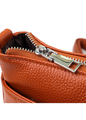 Жіноча сумка з натуральної шкіри з двома ремінцями 22929 Рудий Vintage (351508212)