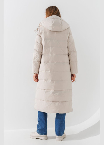 Світло-бежева зимня куртка однотонна жіноча 2332 shop (2000990654366) Towmy