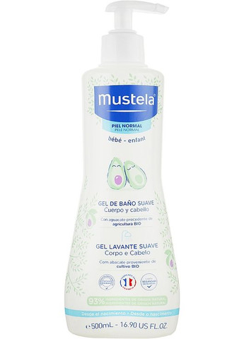 Нежный очищающий гель для новорожденных Bebe Gentle Cleansing Gel 500ml (19872-31015758) Mustela (368649255)