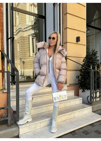 Бежевый зимний Пуховик Style Point