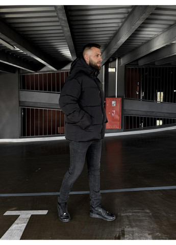 Черная зимняя зимняя куртка на пуху No Brand