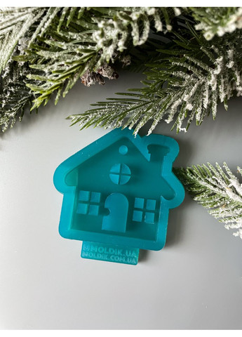 Молд Домик с дверью и 3мя окнами для новогодних игрушек на елку силиконовая форма для эпоксидной смолы No Brand (370566547)