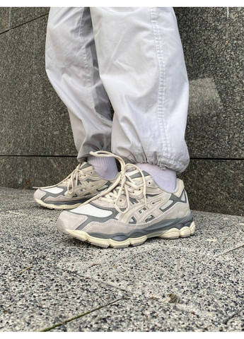 Серые демисезонные кроссовки мужские asics gel-nyc grey beige асикс гель нюк No Brand