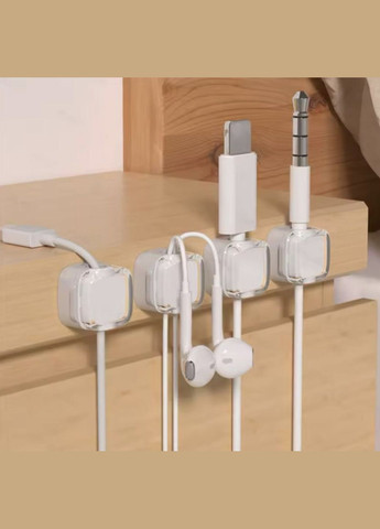 Фиксатор кабеля магнитный органайзер клипса держатель для провода самоклеящийся 3 шт Белый Velcro (340276153)