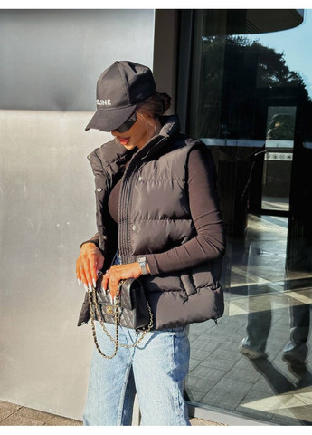 Жилетка жіноча сіра коротка 00415 No Brand (362085416)