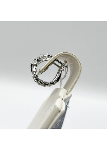 Сережки-кільця срібні з кубічним цирконієм "Змія" 5,38 г No Brand (369737257)