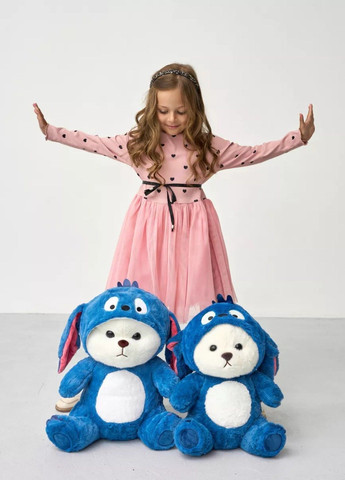 М’яка іграшка Стіч Ведмедик 50 см подушка обіймашка плюшева синій Lalapka (366571297)